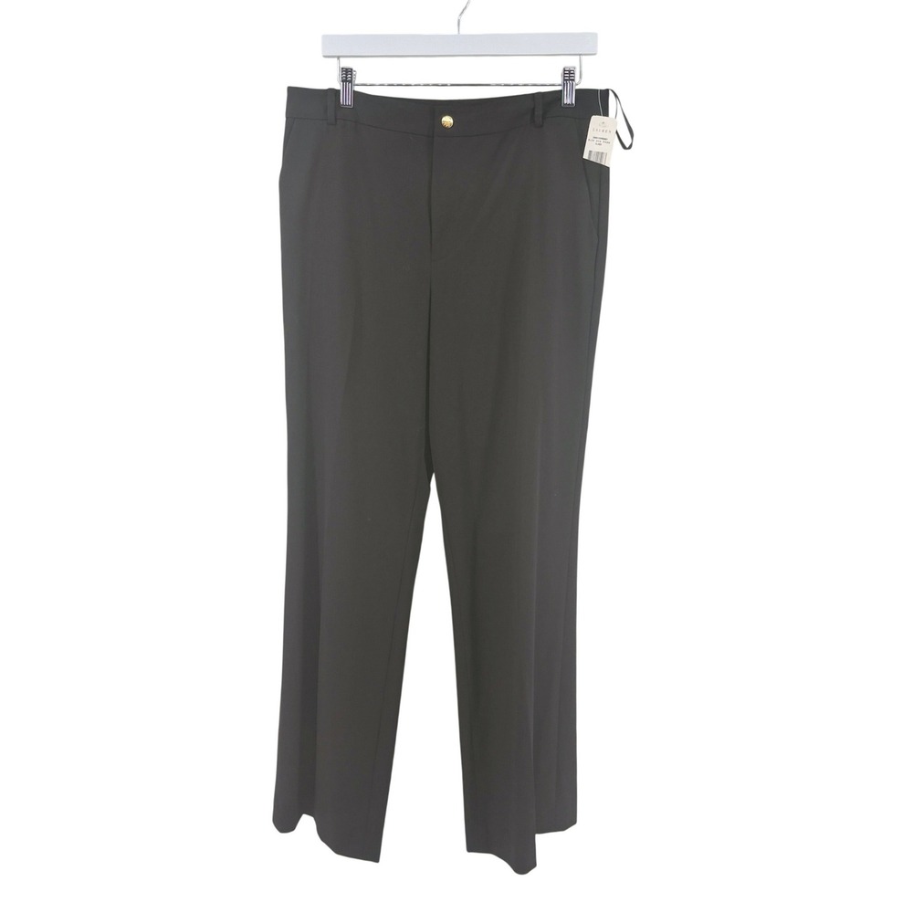 Lauren Ralph Lauren Dress Pants Straight Leg 12 Black Womens Career Trousers NWT